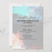 Invitation Fête d'anniversaire des plaques de peinture Abstra (Devant)