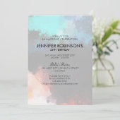 Invitation Fête d'anniversaire des plaques de peinture Abstra (Debout devant)