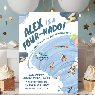 Invitation Fête d'anniversaire des quatre ans de Fournado Boy