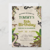 Invitation Fête d'anniversaire des reptiles pour les garçons  (Devant)