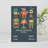Invitation Fête d'anniversaire des robots (Debout devant)
