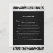 Invitation Fête d'anniversaire des Roses d'argent gris-noir (Dos)