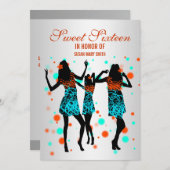 Invitation Fête d'anniversaire des seize ans à l'île hawaïenn (Devant / Derrière)