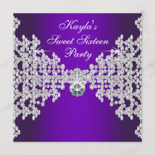 Invitation Fête d'anniversaire des seize ans de diamants viol