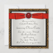 Invitation Fête d'anniversaire des seize ans de Red Leopard (Dos)