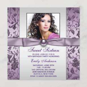 Invitation Fête d'anniversaire des seize ans de Sweet Purple 
