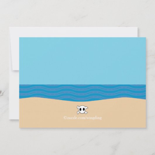 Invitation Fête d'anniversaire des sirènes et des pirates (Dos)