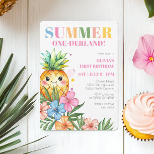 Invitation Fête d'anniversaire des Summer Onederland Fruit Gi