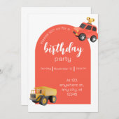 Invitation Fête d'anniversaire des voitures (Devant / Derrière)