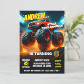 Invitation Fête d'anniversaire des voitures de camionnettes M (Debout devant)