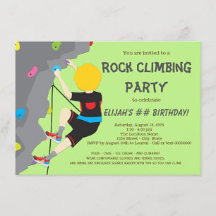 Invitation Fête d'anniversaire d'escalade de rochers