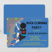 Invitation Fête d'anniversaire d'escalade de rochers (Devant / Derrière)