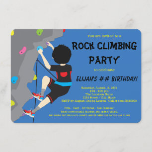 Invitation Fête d'anniversaire d'escalade de rochers