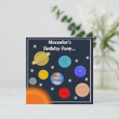 Invitation Fête d'anniversaire d'espace extra-atmosphérique (Debout devant)