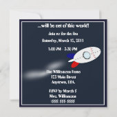 Invitation Fête d'anniversaire d'espace extra-atmosphérique (Dos)