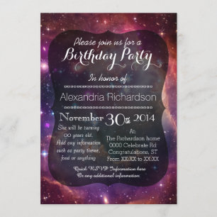 Invitation Fête d'anniversaire d'espace extra-atmosphérique