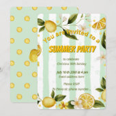 Invitation Fête d'anniversaire d'été (Devant / Derrière)