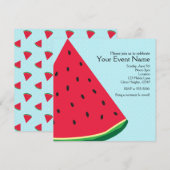 Invitation Fête d'anniversaire d'été amusante pastèque bleue (Devant / Derrière)