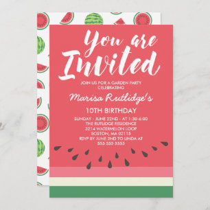 Invitation Fête d'anniversaire d'été de pastèque