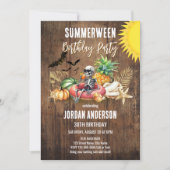 Invitation Fête d'anniversaire d'été été et d'Halloween (Devant)