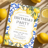 Invitation Fête d'anniversaire d'été Lemon Méditerranée