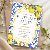 Invitation Fête d'anniversaire d'été Lemon Méditerranée