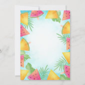 Invitation Fête d'anniversaire d'été Pastèque Feuilles de pal (Dos)