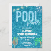 Invitation Fête d'anniversaire d'été pour adultes avec cockta (Devant)