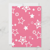 Invitation Fête d'anniversaire d'étoiles de rose d'astronaute (Dos)