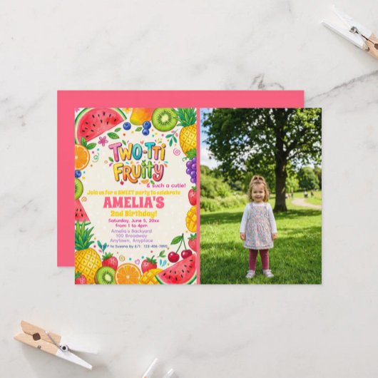 Invitation Fête d'anniversaire Deux-tti Fruité 2ème anniversa