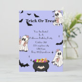 Invitation fête d'anniversaire d'halloween (Debout devant)