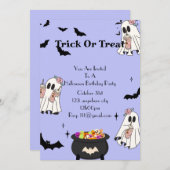 Invitation fête d'anniversaire d'halloween (Devant / Derrière)