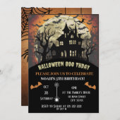 Invitation Fête d'anniversaire d'Halloween (Devant / Derrière)