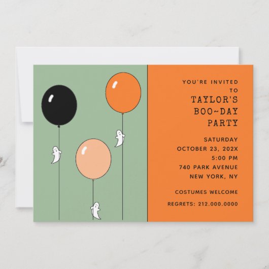 Invitation Fête d'anniversaire d'Halloween (Devant)