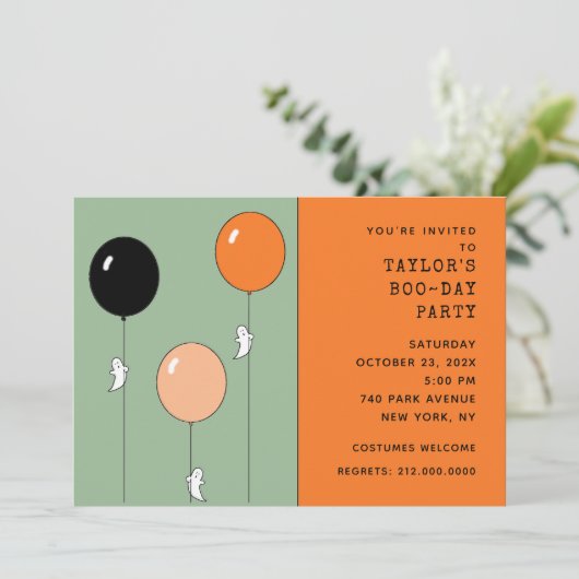 Invitation Fête d'anniversaire d'Halloween (Debout devant)