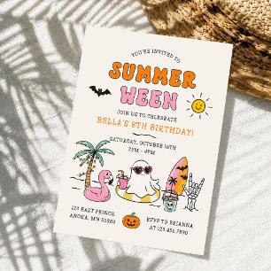 Invitation Fête d'anniversaire d'Halloween au bassin d'été de