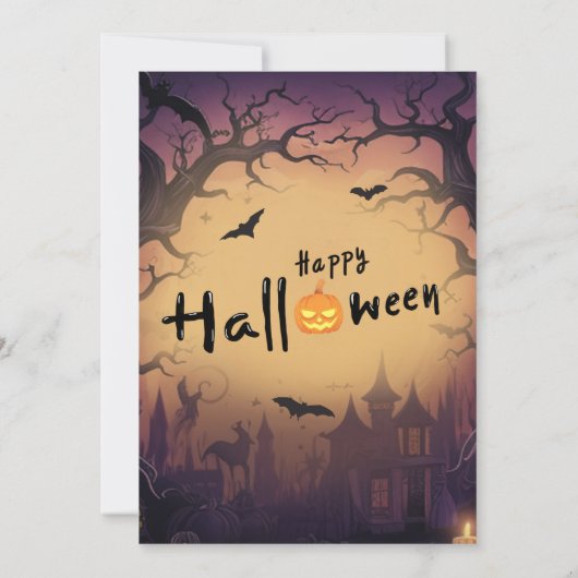 Invitation Fête d'anniversaire d'Halloween éffrayant (Dos)