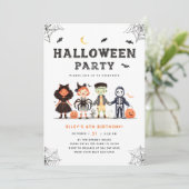 Invitation Fête d'anniversaire d'Halloween éffrayant (Debout devant)