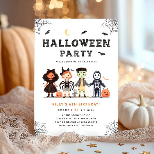 Invitation Fête d'anniversaire d'Halloween éffrayant