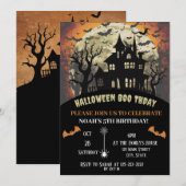 Invitation Fête d'anniversaire d'Halloween effrayant (Devant / Derrière)