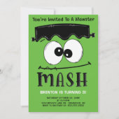 Invitation Fête d'anniversaire d'Halloween Frankenstein Monst (Devant)