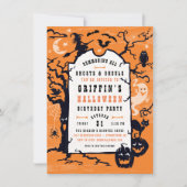 Invitation Fête d'anniversaire d'Halloween, ou soirée costumé (Devant)