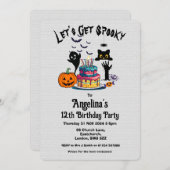 Invitation Fête d'anniversaire d'Halloween personnalisable (Devant / Derrière)