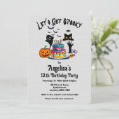 Invitation Fête d'anniversaire d'Halloween personnalisable (Debout devant)