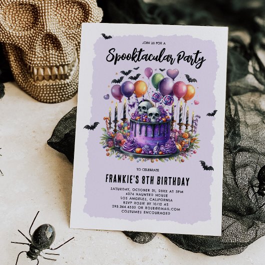 Invitation Fête d'anniversaire d'Halloween pour enfants épous