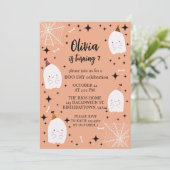 Invitation Fête d'anniversaire d'Halloween pour enfants Fantô (Debout devant)