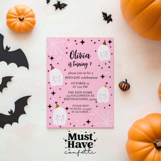 Invitation Fête d'anniversaire d'Halloween pour enfants Fantô