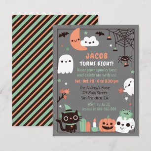 Invitation Fête d'anniversaire d'Halloween pour enfants migno