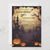 Invitation Fête d'anniversaire d'Halloween très effrayant (Devant)