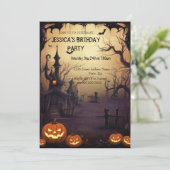 Invitation Fête d'anniversaire d'Halloween très effrayant (Debout devant)